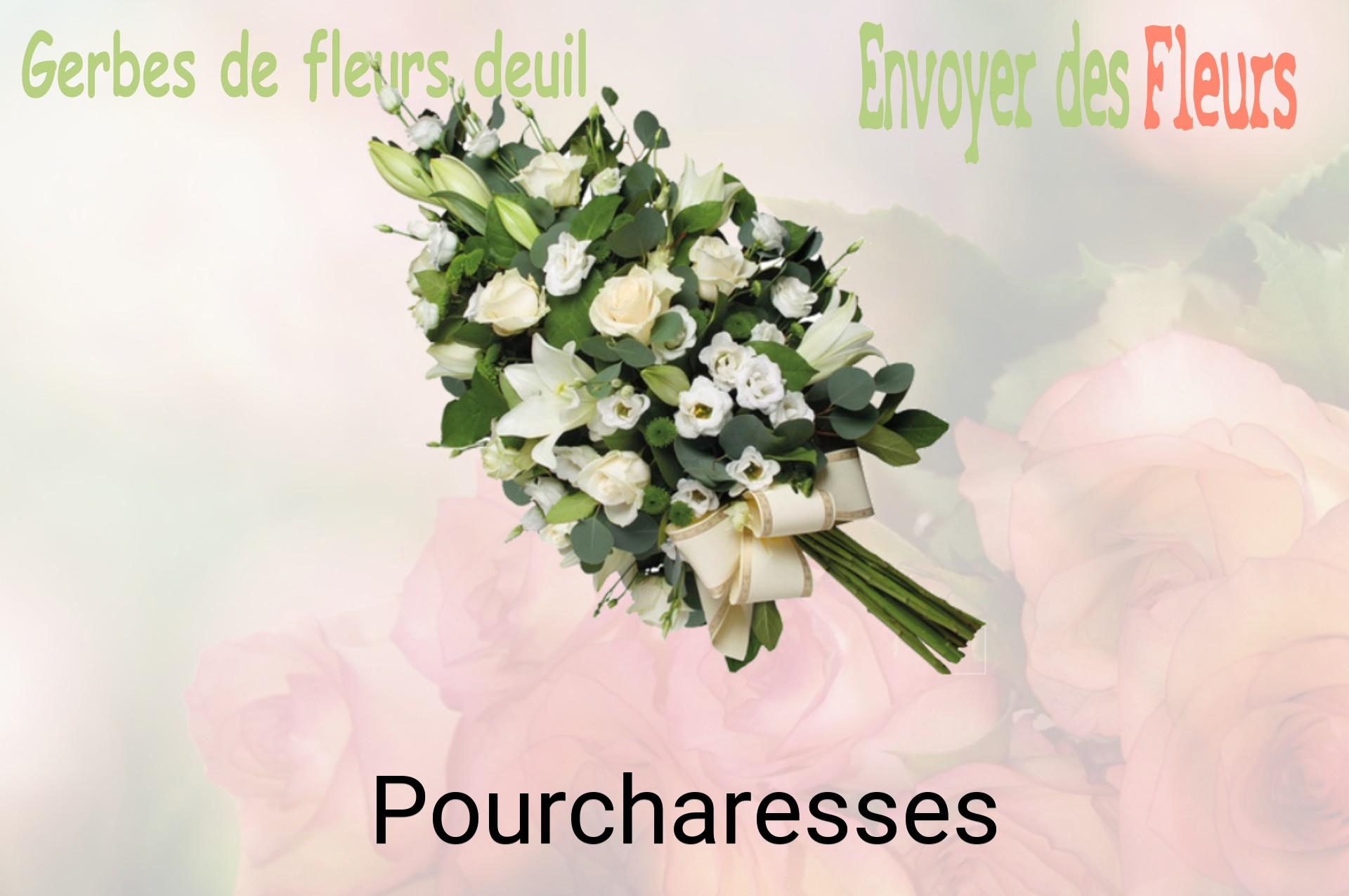 Gerbe de fleurs de deuil livrée à Pourcharesses